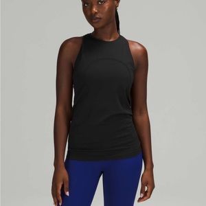 Lululemon swiftly tech high neck racer back in heather grey